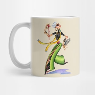 female fashion designer hand drawn Mug